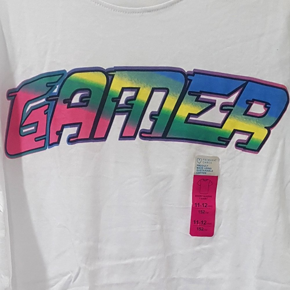 PRIMARK T-SHIRT GAMER LOGO SIZE 11-12 YRS